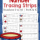 Patriotic number tracing worksheets with number tracing strips from 0 to 50