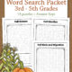 Fall Word Search Packet for 3rd–5th grades with 15 puzzles and answer keys; cover features pumpkins and corn stalks in a fall theme.