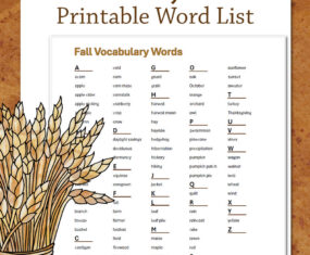 Fall Vocabulary Words List Printable - Mamas Learning Corner Fall Vocabulary Words List Printable