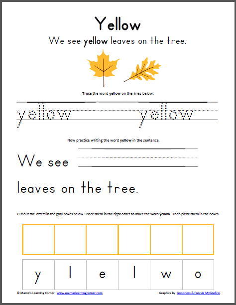 Yellow Sight Word